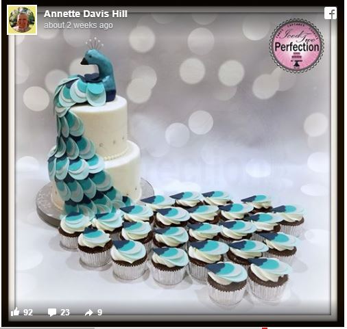 she ordered the cake of peacock design, as she found the image of an designer cake on internet. she showed the image to the baker.